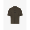 Allsaints Mens Tea Leaf Green Tierra Brand-print Organic Cotton-jersey T-shirt
