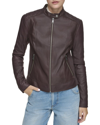 ANDREW MARC MARC NEW YORK GLENBROOK FEATHER LEATHER COAT