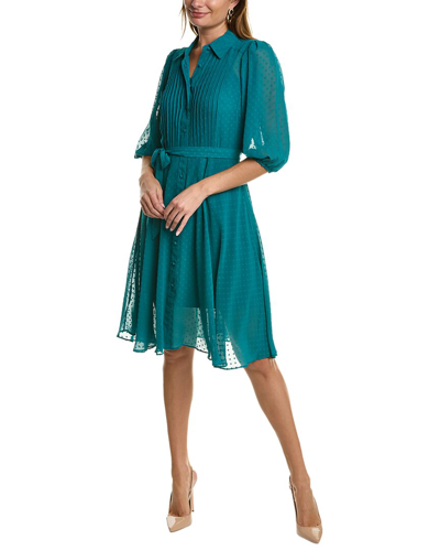 Nanette Lepore Nanette By  Madeline Clip Dot Shirtdress In Green