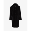 Allsaints Womens Black Serra Reversible Shearling Coat