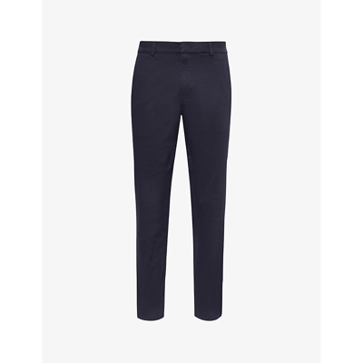 Arne Mens Navy Tapered-leg Mid-rise Stretch-cotton Trousers