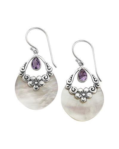 Samuel B. Silver Amethyst & Mother-of-pearl Earrings