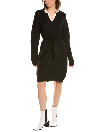 Anna Kay Wool-blend Mini Dress In Black
