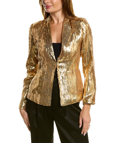 Gracia Sequin Blazer In Gold