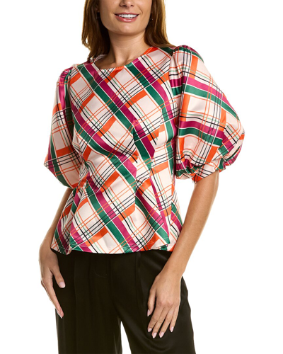 Gracia Check Print Top In Brown