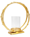 Alice Pazkus Gold Medium Circle Hurricane Candle Holder In Gold
