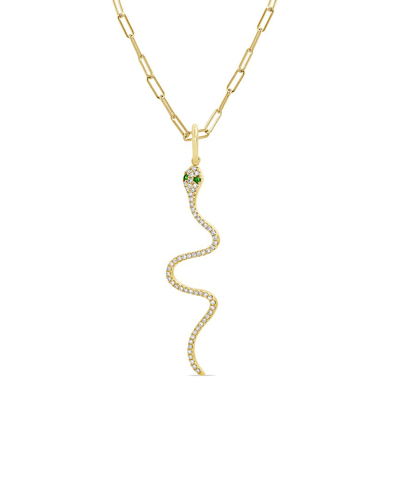 Sabrina Designs 14k 0.18 Ct. Tw. Diamond & Tsavorite Snake Pendant Necklace