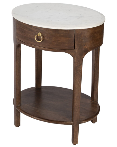 Butler Specialty Company Ellen Marble Nightstand In Brown