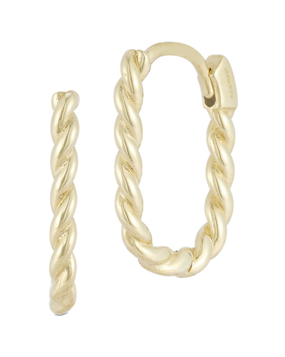 Ember Fine Jewelry 14k Oval Twist Huggie Earrings In Gold