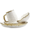 Alice Pazkus Dinner Set Speckled Design Set Of 4 In White