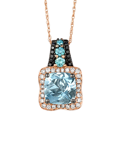Le Vian ® 14k Rose Gold 1.79 Ct. Tw. Diamond & Aquamarine Necklace In No Color