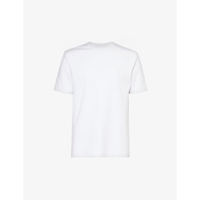 Arne Mens White Luxe Brand-embroidered Stretch-jersey T-shirt