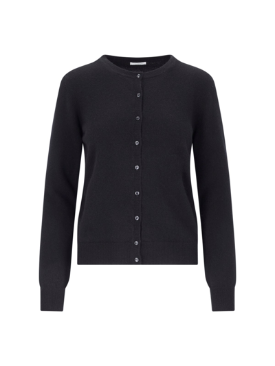 Malo Turn-neck Cardigan In Black  