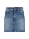 Ami Alexandre Mattiussi Ami Paris Denim Mini Skirt In Blue