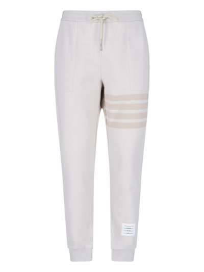 Thom Browne 4-bar Drawstring Track Pants In Neutrals