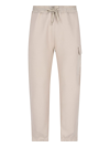 Mackage Straight Trousers Elastic Waistband Cargo Pocket In Taupe