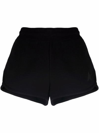 Golden Goose Cotton Jersey Sweatshirt Shorts In Black  