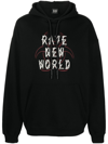 44 Label Group Fallout Logo-print Cotton Hoodie In Black  