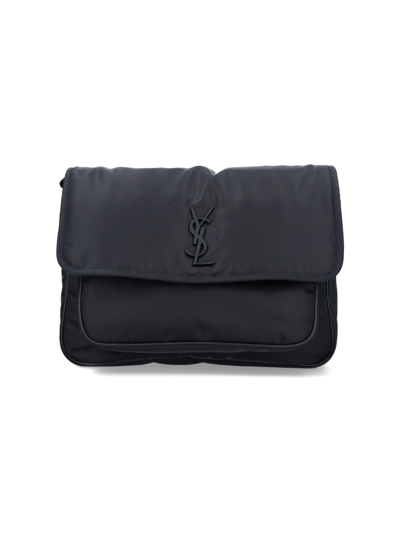 Saint Laurent Men's Niki Ysl Messenger Bag In Nylon In Black  