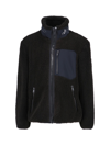 Moose Knuckles Shearling Zip-up Fleece Jacket In Black  