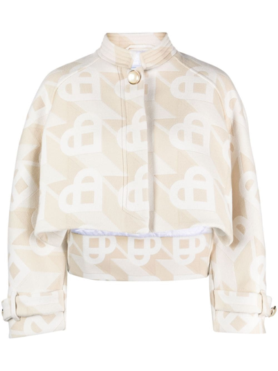 Casablanca Logo-monogram Cropped Jacket In White