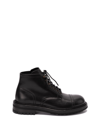 Dolce & Gabbana Darkside Leather Ankle Boot In Black  