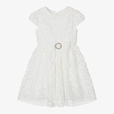Patachou Babies' Girls Ivory Embroidered Lace Dress