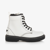 LELLI KELLY GIRLS WHITE & BLACK FAUX LEATHER BOOTS
