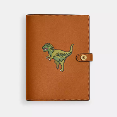 Coach Notebook With Rexy In Brass/hazelnut