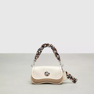 Coach Mini Wavy Dinky Bag With Crossbody Strap In Topia Leather In Cloud