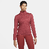 Nike Dri-fit Swift Element Uv Quarter Zip Running Pullover In Red