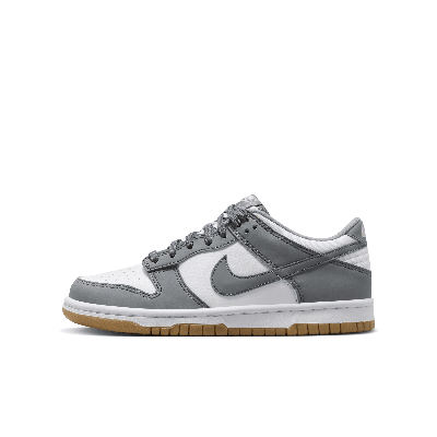 Nike Kids' Dunk Low "reflective Grey" Sneakers In White