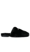 Anine Bing Link-detail Shearling Mules In Black