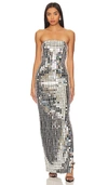 Retroféte Imani Dress In Metallic Silver
