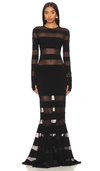 Norma Kamali Black Crewneck Dress With Fishtail Design In Black