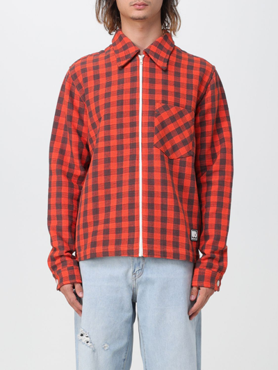 Wales Bonner Check-pattern Organic-cotton Jakcet In Red