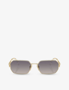 PRADA PRADA WOMEN'S GOLD PR A51S IRREGULAR-FRAME METAL SUNGLASSES