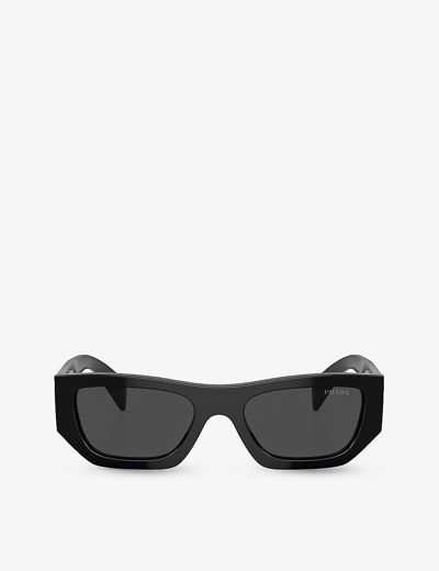 PRADA WOMENS BLACK PR A01S PILLOW-SHAPED ACETATE SUNGLASSES