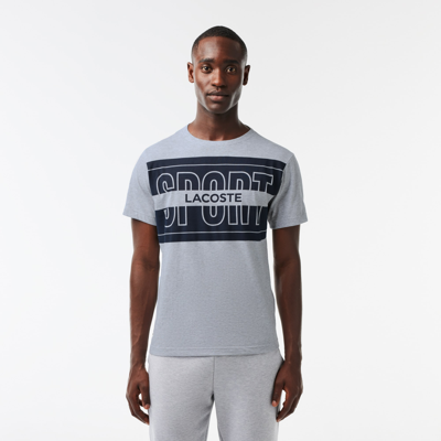 Lacoste Men's Regular Fit Cotton Sport T-shirt - 4xl - 9 In Grey