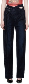 Ottolinger Navy Wrap Jeans In Midnite Blue