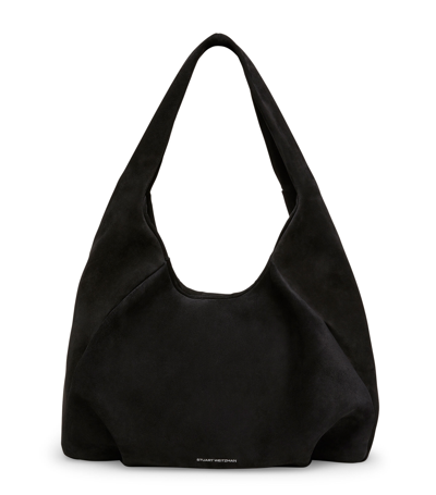 Stuart Weitzman , The Moda Hobo Bag, Bags, Black, Textured Suede