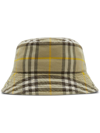 BURBERRY NEUTRAL CHECK-PRINT COTTON BUCKET HAT