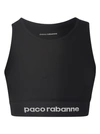 Rabanne Black Sports Bra With Elastic Band In Black