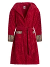 ETRO NEW TRADITION' RED HOODED BATH ROBE WITH ORNAMENTAL PRINT