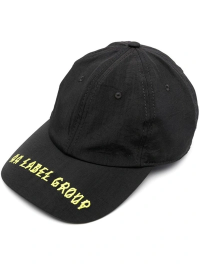 44 Label Group Embroidered-logo Baseball Cap In Black+44lg Fof Lime Emb