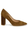 GIANVITO ROSSI BROWN SUEDE CAMTEXA DECOLLETE