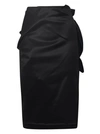 Maison Margiela Black Coated Midi Skirt In Black