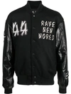 44 Label Group Grad Logo-patch Bomber Jacket In Black