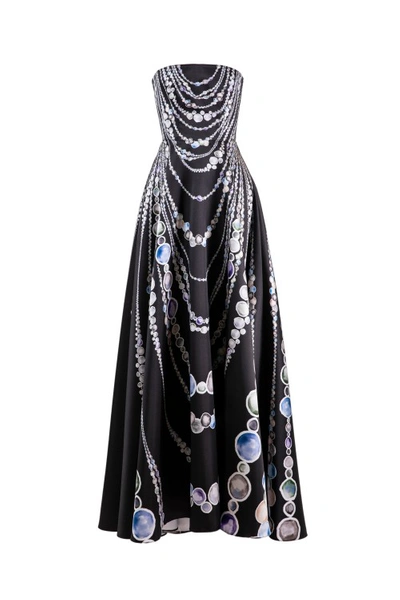 Saiid Kobeisy Mikado Printed Dress In Black