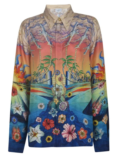 Casablanca Graphic-print Silk Shirt In Multicolor